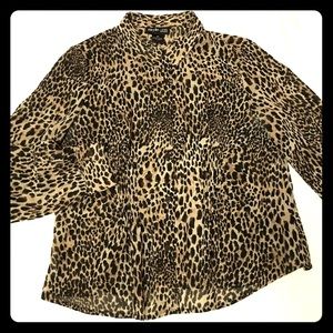 Leopard blouse with tailored waist 16p